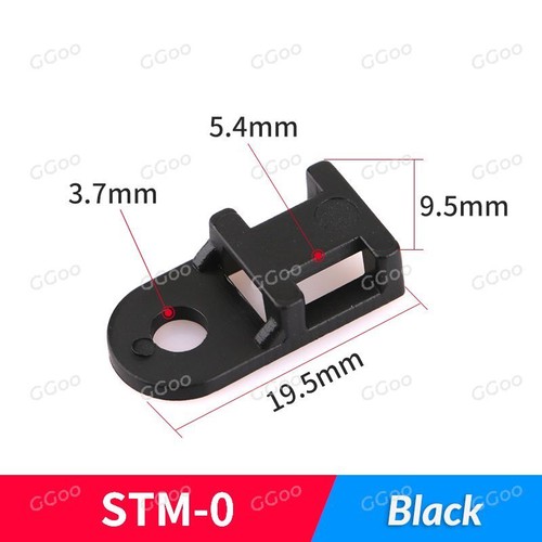 Cable Tie Mounting Base - Black or White - Mount Saddle Type Wire Holder - Picture 8 of 18