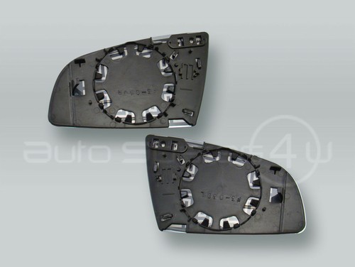 Blue Heated Door Mirror Glass and Backing Plate PAIR fits 2005-2008 AUDI A6 - Bild 2 von 2