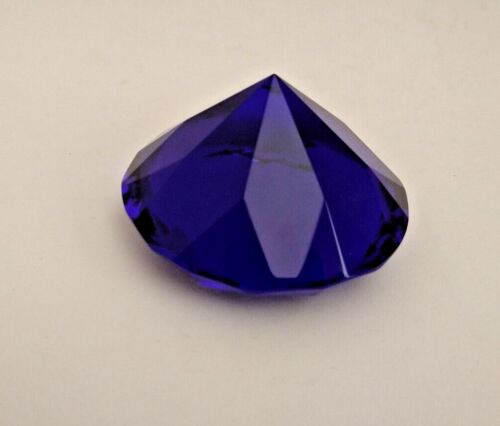 Nuevo pisapapeles cristal corte facetado diamante pirámide cobalto o azul mar - Imagen 5 de 9