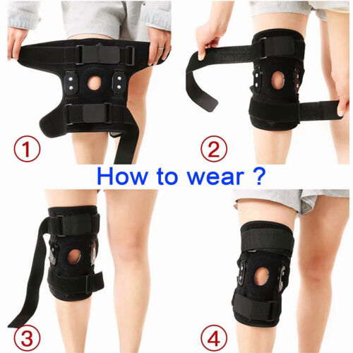 Orthopedic Hinged Knee Brace Support Compression Sleeve Patella Stabilizer Wrap - Picture 15 of 26