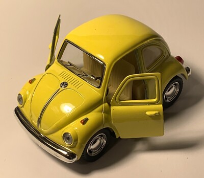 Kinsfun 1967 Yellow Volkswagen Classical Beetle Car Diecast