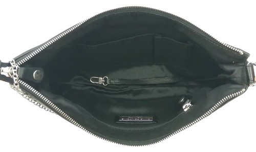 Anne Fontaine Shoulder Bag Black Top Zip Small Handbag Pleated Leather RRP £550 - Picture 7 of 10