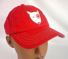 Bullseye Dog Hat Cap Red Youth Size 7-14 Elastic Back Target Eye