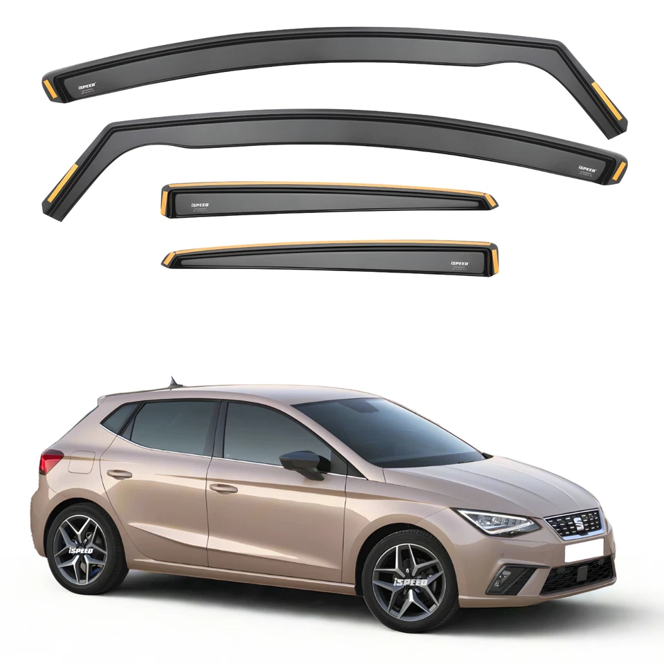 ISPEED Wind Deflectors for Seat Ibiza MK5 KJ5 2017-2024 5-Door Hatchback 4pc Set - Image 2 of 4