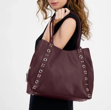 I.n.c. International Concepts Trippii Studded Sholder Tote Magenta Purple Gold