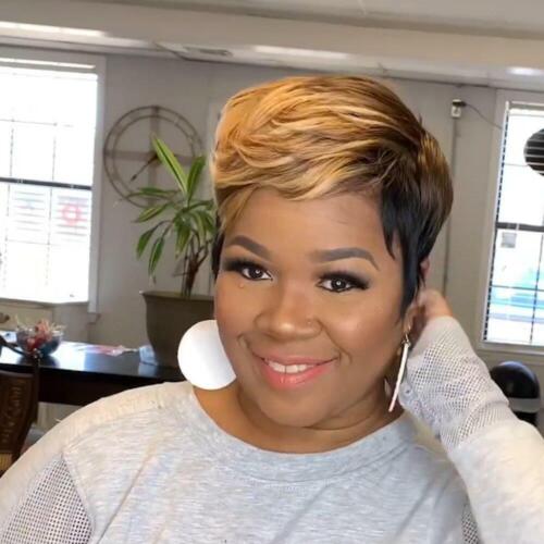 Short Pixie Cut Wig Blonde Black Ombre Color Fashion Pixie Wigs Synthetic Wigs | eBay Short Pixie Cut Wig Blonde Black Ombre Color Fashion Pixie Wigs Synthetic Wigs | eBay