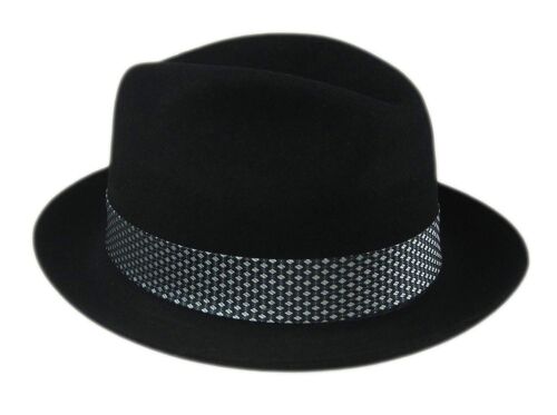 Stetson Royal Black Dunbar Fedora Size 7 3/8" R with A 2" Brim - Picture 4 of 8