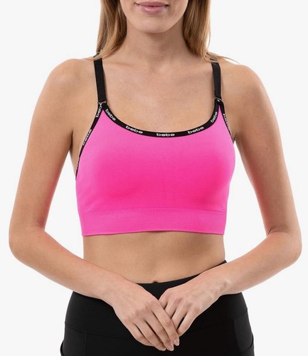 bebe Sport Women's Seamless Strappy Racer Back Style Sport Bra Size Large