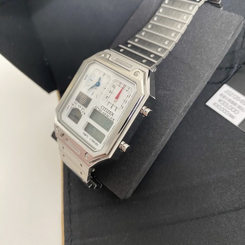 CITIZEN JG2120-65A Wrist watch RECORD LABEL Quartz LCD white SS Men Unused - Picture 3 of 15