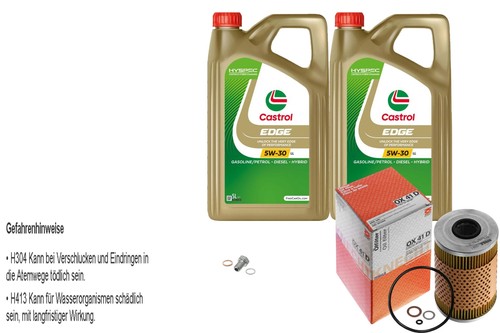 MAHLE Ölfilter 10 L Öl Castrol EDGE FST 5W-30 LL für BMW 7er 735i iL 730i