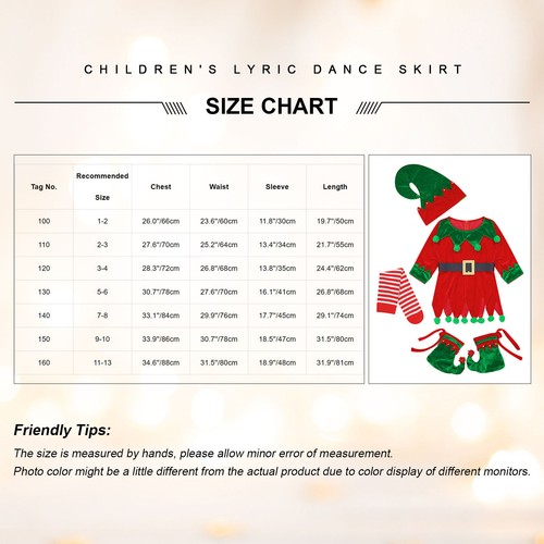 Kids Girls Christmas Elf Costume Santa Claus Suit Little Helper Cosplay Outfits - Bild 57 von 90
