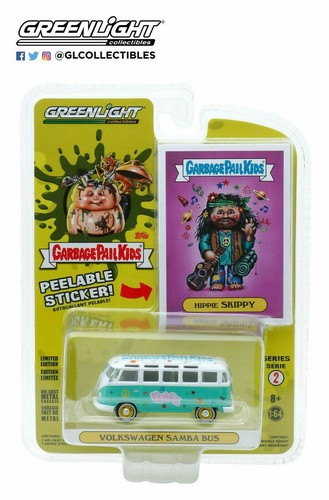 HIPPIE SKIPPY - 1964 VOLKSWAGEN SAMBA BUS SOLID PACK -GREENLIGHT GL54030-B 1/64 - Picture 2 of 2