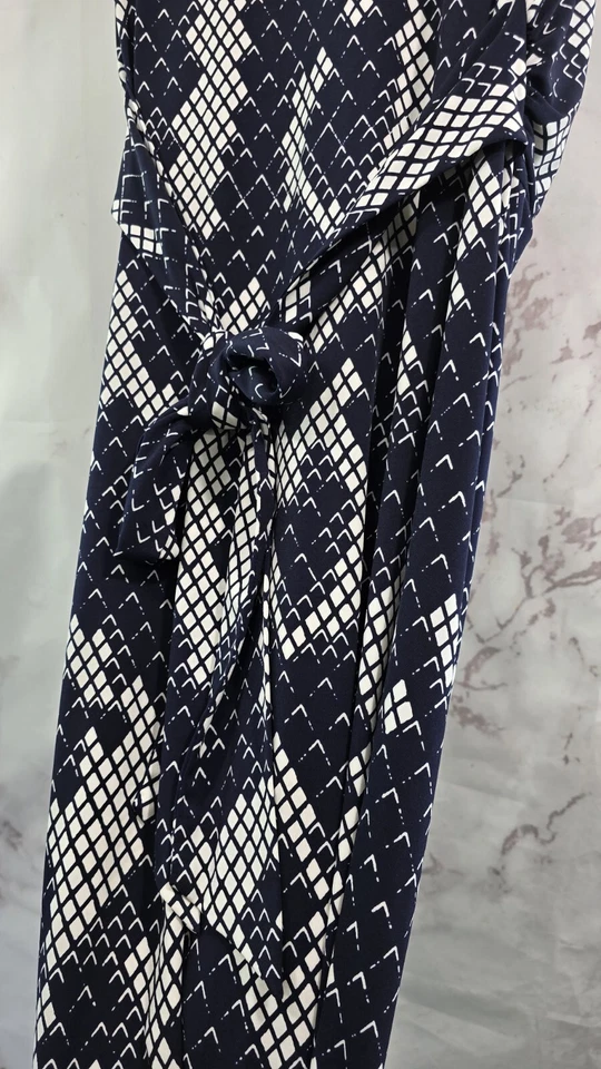 Eliza J Dress Womens 16W 1X Black White Maxi Long Sash Stretch Reptile Snake - Image 4 of 4