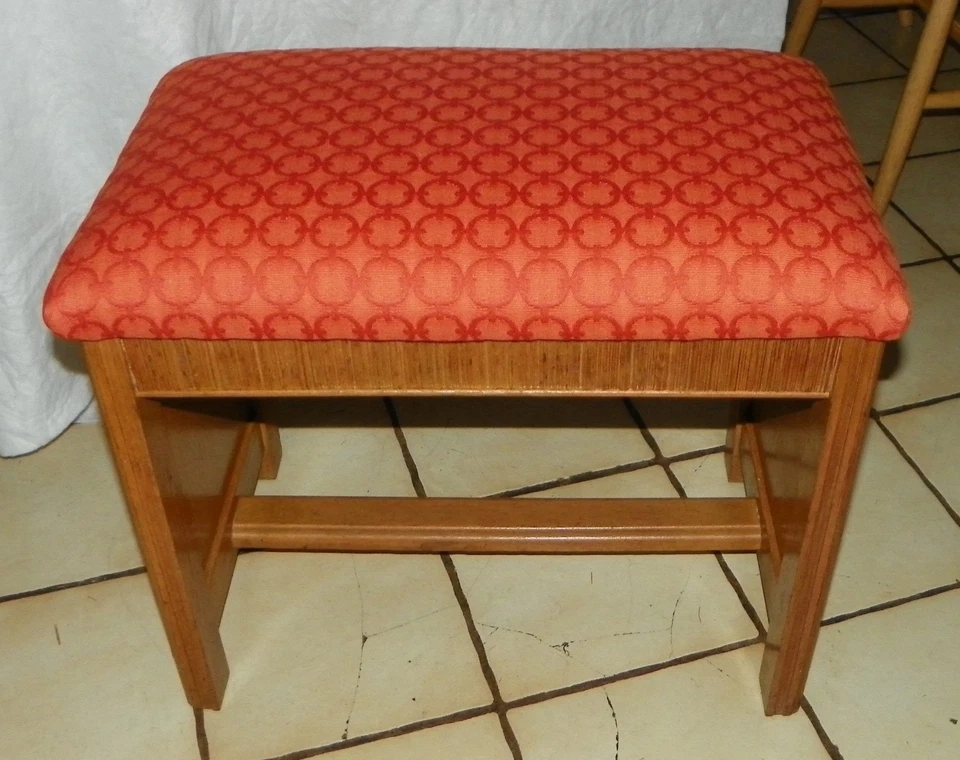 Banco de tocador Mid Century de roble (VB-51) Foto 4 de 4