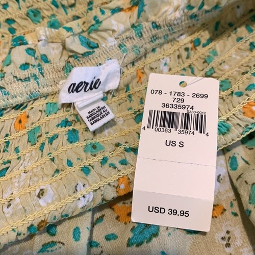 Blusa corta de manga larga floral aerie NUEVA para mujer talla S - Imagen 11 de 11