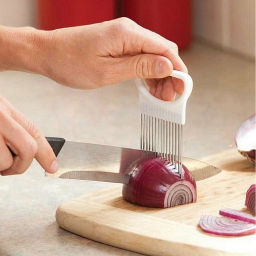 UP 6x Slicer Cutter Onion Holder Cutting Aid Slicing Cut Tool Salad Tomato Cook - Picture 3 of 8