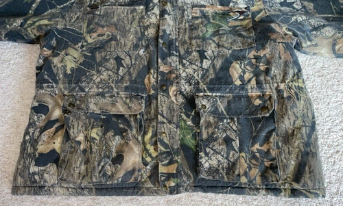 Vintage Cabelas Coat Mens 3XL Camouflage Mossy Oak Full Zip Hooded Hunting Flaw - Picture 4 of 19