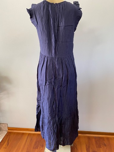 VESTIDO AZUL NEW SEA NUEVA YORK RUFFLE TESSA TALLA 6 - Imagen 2 de 7