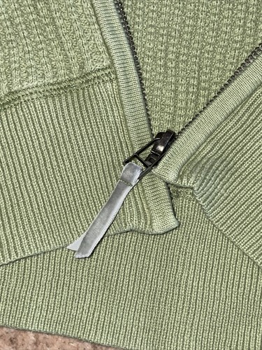 Nollie Größe Small Y2K grün Waffelmuster Strickpullover Kapuze Sweatshirt mit durchgehendem Reißverschluss - Bild 11 von 13