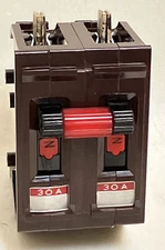 Wadsworth A230NI 30 Amp 2 Pole 2P Type A Metal Foot / Tabs Breaker A230