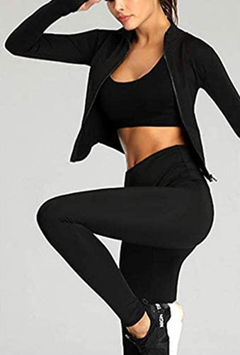 Womens Lightweight Full Zip Running Track Jacket Workout Slim Fit Yoga Sportwear - Picture 3 of 12