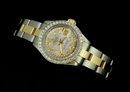 Rolex Lady Datejust Oyster Stainless Gold Diamond Dial Bezel - Picture 3 of 11