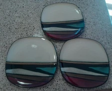 Gibson Elite Althea Stoneware Salad Plates Set of 3 Teal Blue Soft  Square