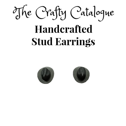 Simple Black Cowboy Hat Stud Pair Unisex/Men's/Woman's Earrings (5 Variations) - Picture 10 of 14