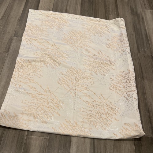 Waterford Fine Linens TIMBER Bone Brown Metallic Tablecloth 70 x 84 - Picture 1 of 8