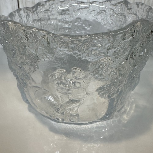 Vintage Swedish Textured Crystal Rhapsody Bowl Etchings Ex Condition - Picture 3 of 11