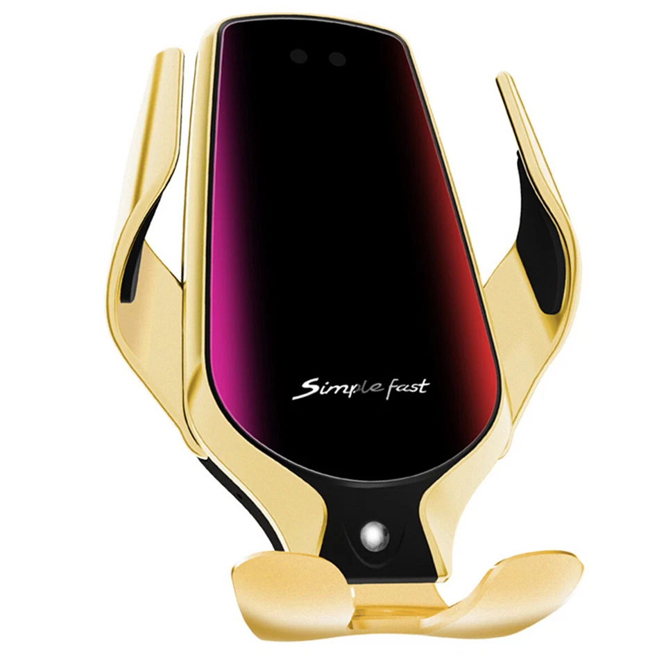 Soporte de cargador inalámbrico de sujeción automática para automóvil con ventilación de aire para teléfono celular Foto 3 de 4