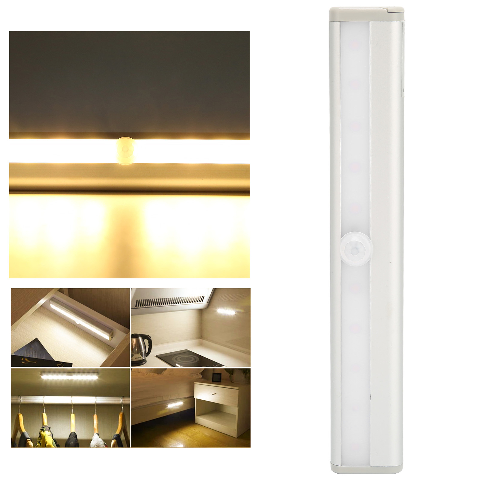 10x LED Motion Sensor Light Wireless Closet Night Light For Elderly VIS