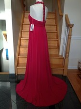 NWT 450 JOVANI 290154 Fuchsia Jersey Prom Gown Dress Formal Size 6