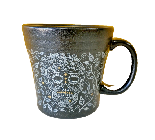 Homer Laughlin / Fiesta - Skulls / Skull & Vine - Tapered Black Mug - 11182746