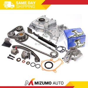 Evergreen TK3003WOPA Compatible With Nissan KA24DE DOHC 16V Timing Chain Kit w//Oil Pump AISIN Water Pump