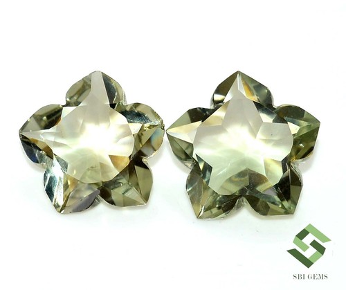 Natural Green Amethyst Fancy Star Cut Pair 25x25 mm 66.26 CTS Loose Gemstones - Picture 1 of 8