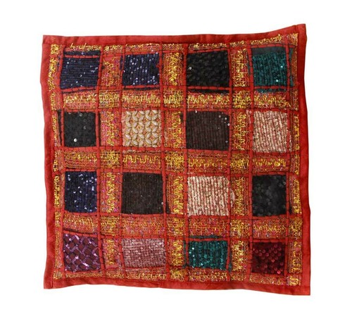 Set of 2 Boho Patchwork Covers - Artisan-Made Indian Craft - Picture 15 of 16