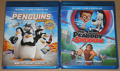 Kid Blu Ray Dvd Lot Penguins Of Madagascar Mr Peabody Sherman Used Ebay