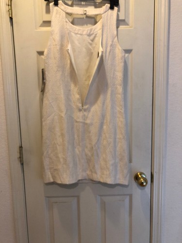 Nine West Etuikleid UVP 138 $ Größe 10 elfenbeinfarben mit Verzierungen am Ausschnitt - Bild 7 von 12