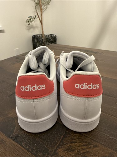 New Adidas Advantage Junior Girls Casual Sneakers Trainers White Pink 4Y Girls - Picture 3 of 8