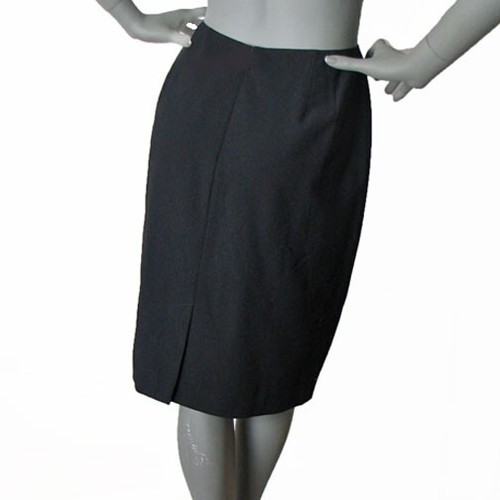 NUEVO SIN ETIQUETAS Anne Klein II, Talla 10, Falda de Lana Forrada Negra Hasta la Rodilla con Patada-Pliegue - Imagen 8 de 9