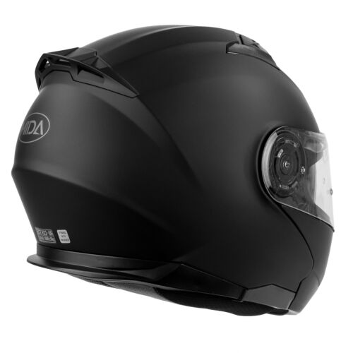 MIDA MV-5 ECE 22.06 DVS P/J Flip Front Modular Motorcycle Helmet - Matt Black - Picture 13 of 20