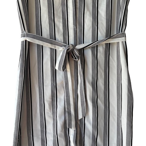 Tokito Dress Size 6 White Striped Sleeveless Belt Lined Hi Lo Hem - Picture 3 of 11