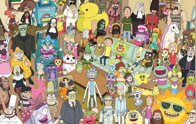 TV SHOW 15461 RICK AND MORTY dd CHARACTER COLLAGE POSTER 22x34