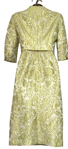 JOHN CHARLES Size 8 Kiwi Green Mother Of The Bride Outfit Dress Jacket Beaded - Picture 6 of 16
