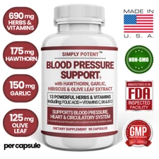 Blood Pressure Support - 13 Herbs & Vitamins for Balanced Blood Pressure