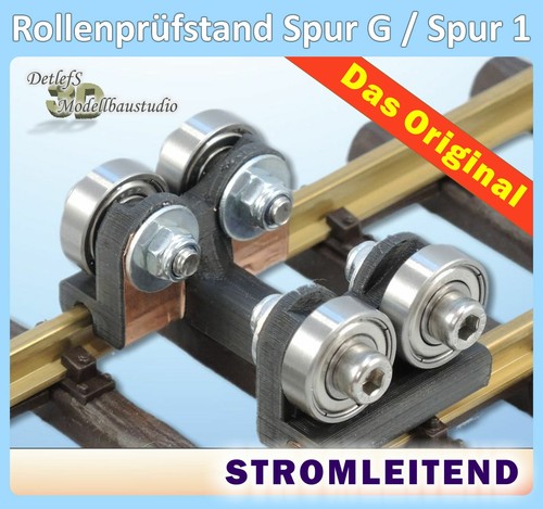 Rollenprüfstand für Spur G, Spur 1; 6 x Rollenbock + 2 x Strombock LGB Piko - Bild 2 von 8