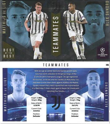 Topps Best of the Best Champions League 20/21 Nr. 145 De Ligt & Sandro Teammates