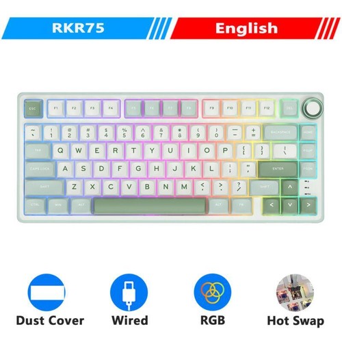 RK Royal Kludge R75 Gasket Wired Mechanical Keyboard 80 Keys RGB Backlit Hot-swa - Picture 52 of 60