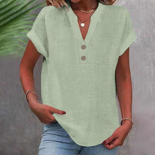 Women's Shirts Casual Summer Loose Dressy Trendy Tunic Tee - Picture 28 of 51